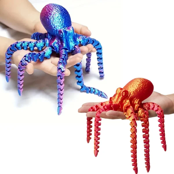 27CM 3D Printed Octopus Figurine with Flexible Joints For Home Office Desk Decor, Ocean Animal Table Ornament Ideal Gift Toy - Image 2