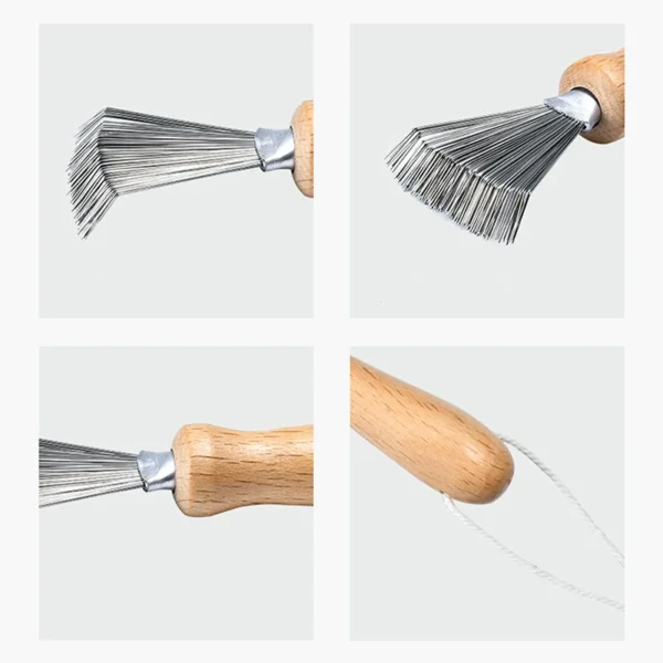 1PCS Wooden Comb Cleaner Delicate Cleaning Removable Comb Cleaner Tool Hair Brush Handle Embeded Tool - Image 24