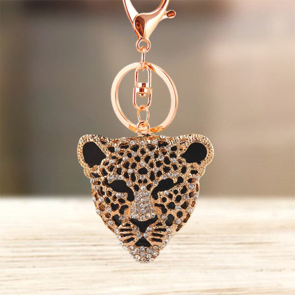 Cute Rhinestone Crystal Tiger Leopard Keychain Cartoon Animal Dog Cat Key Chain Key Ring Holder Bag Pendant Accessories Keyring - Image 8