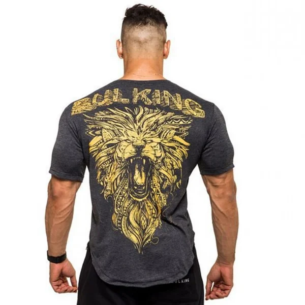 Men's Fashion Print Sports Casual Short Sleeve T-shirt Man Gym Running Training Elastic Bodybuilding Tops Workout Tights - Image 5