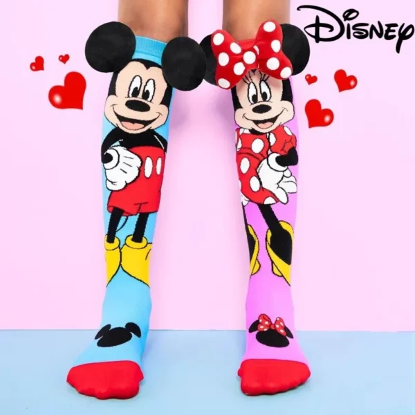 Disney Mickey Kids Soft Comfortable Fashion Cute Cartoon Creative Pattern Over the Knee Trend Holiday Socks Accessories Gifts