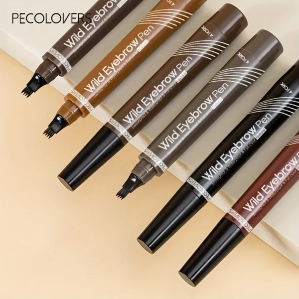 6 Colors 1pc Eyebrow Pen Waterproof 4 Split Tip Eyebrows Pen Eyebrow Tattoo Pen Waterproof Liquid Black Eyebrow Makeup Pencil - Image 12