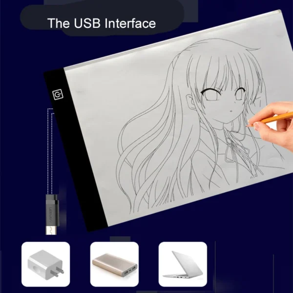 Led Drawing Copy Pad 3 Level Dimmable Board Table Animation Painting Educational Toys Gift Adjustable Light Notepad For Children - Image 2