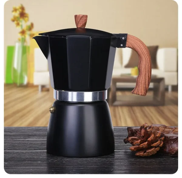 150ml 300ml Vintage Wooden Handle Espresso Maker Moka Pot Classic Italian Cafe Tools Kitchen Cafe Accessories - Image 16