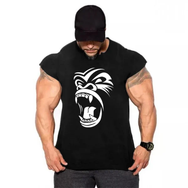 Muscles Gorilla Bodybuilding Tank Tops Men Gym Workout Fitness sleeveless shirt Male Summer Cotton Undershirt Sport Singlet Vest - Image 4