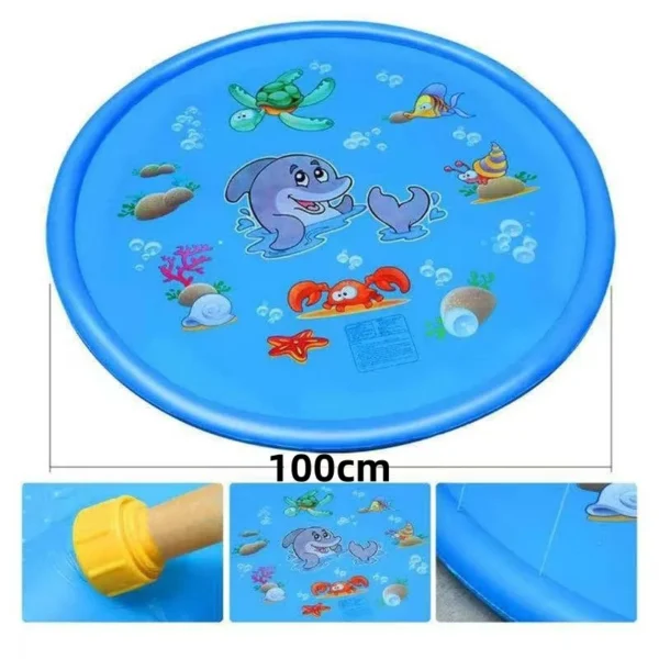 100cm Kid Play Water Spray Splash Mat Inflatable Sprinkler Cushion Pads Outdoor Garden Fountain Toy Tub Swiming Pool for Kid Dog - Image 4