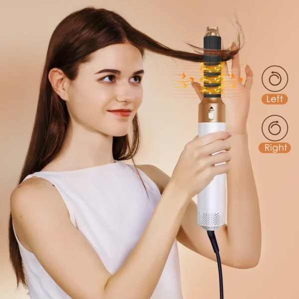 Hair Dryer 5-In-1 Electric Hair Comb Negative Ion Straight Curler Brush Blow Dryer Air Comb Removable Brush Kit Tool - Image 15