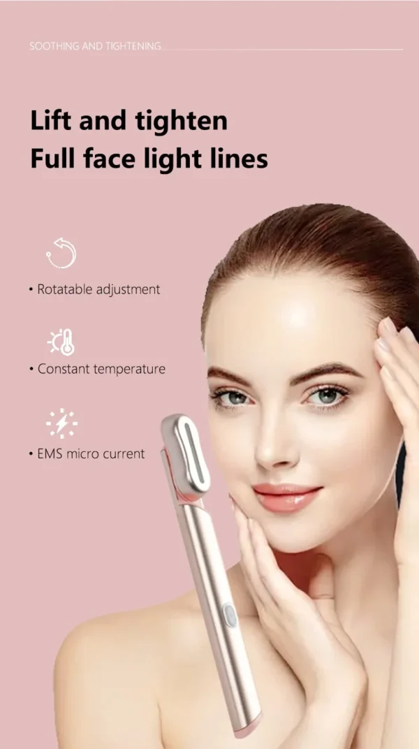 Beauty Eye Massager Device Anti Dark Circle Rechargeable EMS Vibrator Face Lifting Device Skin Care Skin Care 3-in-1 Function - Image 8