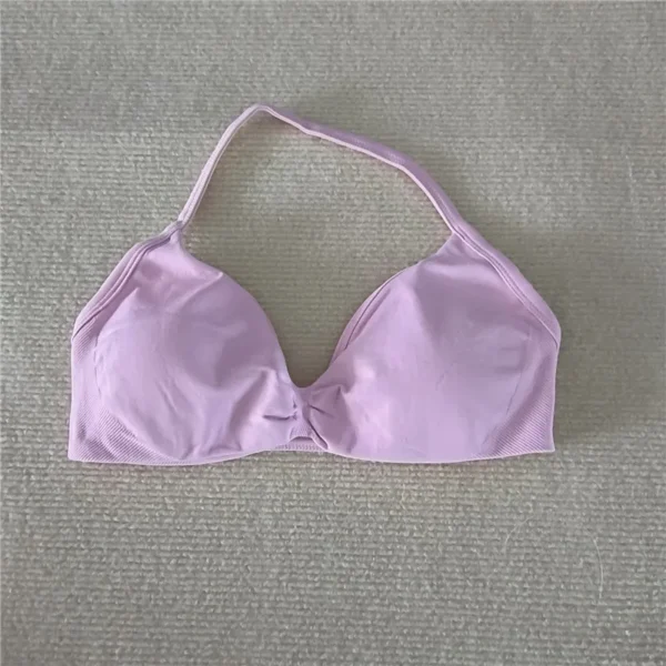 Strappy Bra Gym Top Women High Support Thin Strap Halter Sports Seamless Bras Scrunch Workout Yoga Tank Bra - Image 13