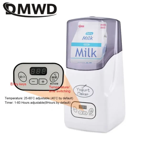 1L Automatic Yogurt Maker Temperature adjustable Multifunctional Leben Rice Wine Natto Caspian yogurt Fermenter With Timer EU US - Image 2