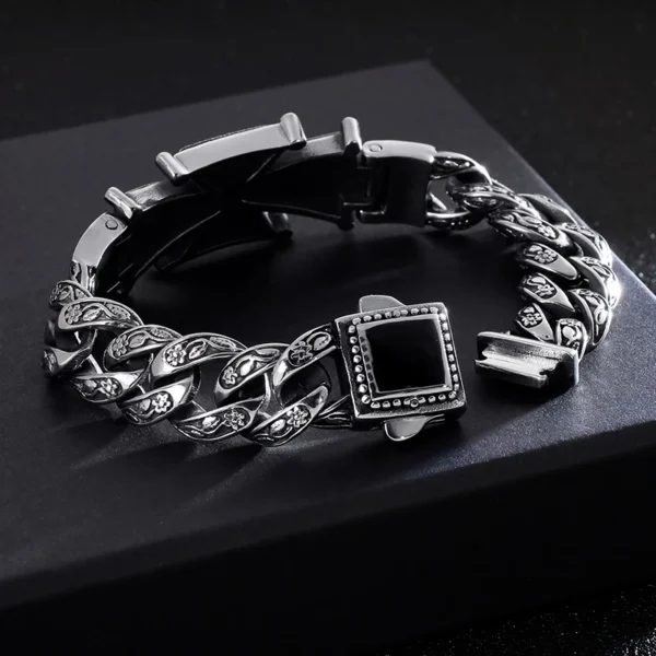 Gothic Skull Cross Stainless Steel Skeleton Male Bracelets Bangle Jewelry - Image 6