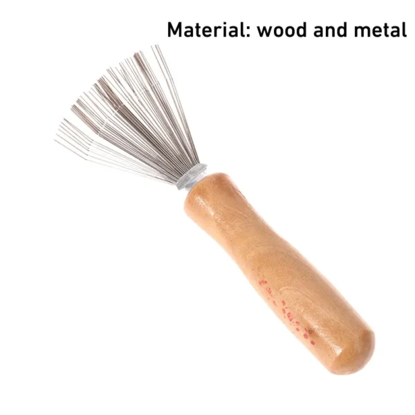1PCS Wooden  Cleaning Removable Hair Brush Comb Cleaner Tool Handle Embeded Tool - Image 11