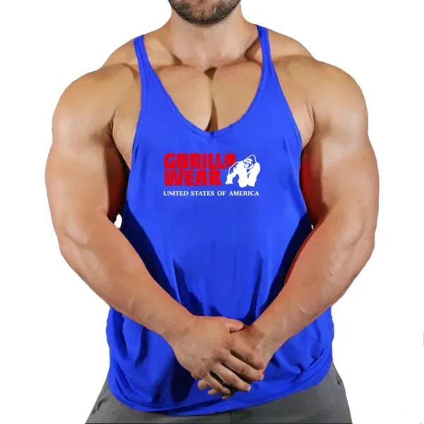 Gyms Men's Clothes Tank TopGym Bodybuilding and Fitness Stringer Clothing Workout Brand Singlets Shirt Muscle - Image 12