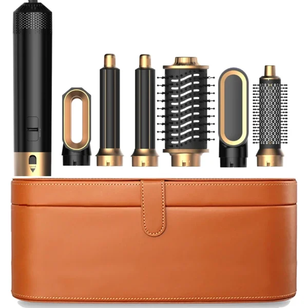 6 in 1 Hair Dryer Comb Brush Multifunctional Styling Set Curling Roller Straightener Hot Air Blow Styler Kit - Image 7