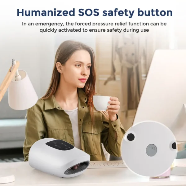 Hand Massager Air Compression Hot Compress Palm Acupoint Massager Finger Arthritis Numbness Muscle Relaxation - Image 34