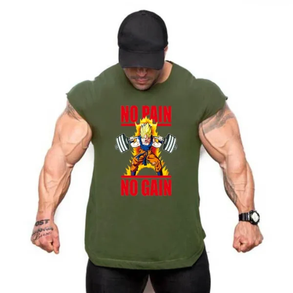 Tank Tops Men Sports Sleeveless shirt Muscle guys Vest Fitness Drop Armhole Solid Tops Tees Cotton Gym Singlets - Image 6