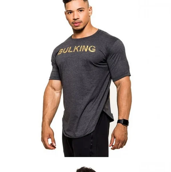 Men's Fashion Print Sports Casual Short Sleeve T-shirt Man Gym Running Training Elastic Bodybuilding Tops Workout Tights - Image 22