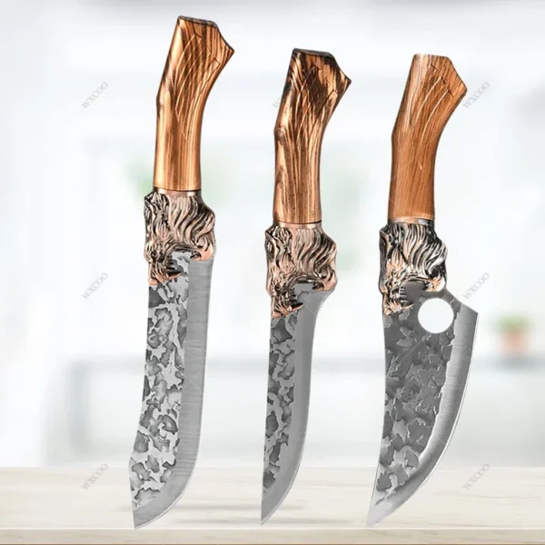 WXCOO Forged Kitchen Chef Knife Set Stainless Steel Meat Fish Fruit Vegetables Slicing Knife Butcher Boning Cleaver Knives - Image 8