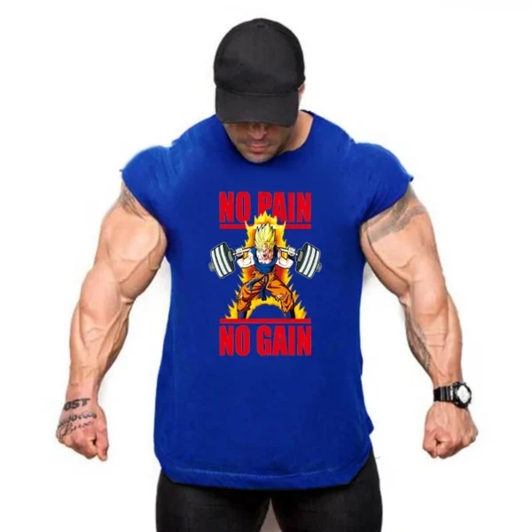 Tank Tops Men Sports Sleeveless shirt Muscle guys Vest Fitness Drop Armhole Solid Tops Tees Cotton Gym Singlets - Image 8