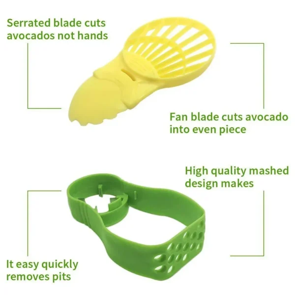 Avocado Slicer  3 In 1 Shea Corer Butter Fruit Peeler Cutter Pulp Separator Plastic Knife Kitchen Vegetable Tools - Image 23
