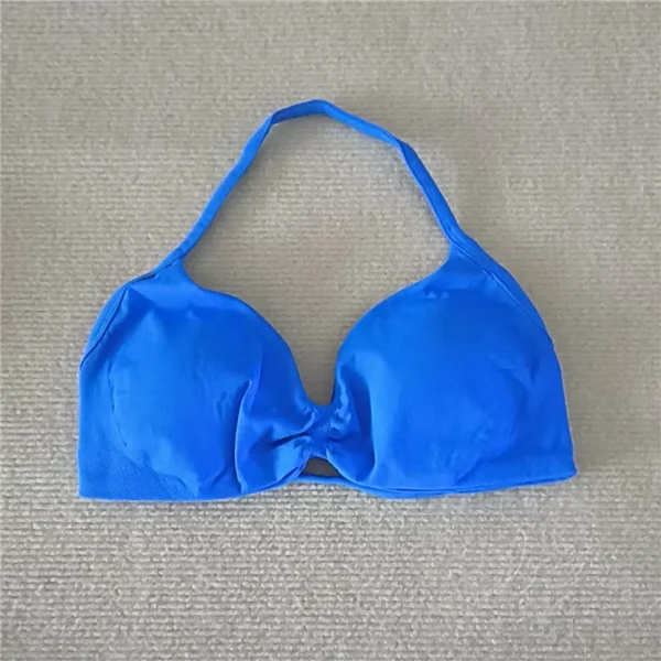 Strappy Bra Gym Top Women High Support Thin Strap Halter Sports Seamless Bras Scrunch Workout Yoga Tank Bra - Image 14