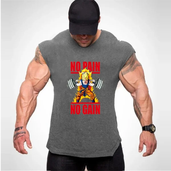 Tank Tops Men Sports Sleeveless shirt Muscle guys Vest Fitness Drop Armhole Solid Tops Tees Cotton Gym Singlets - Image 9