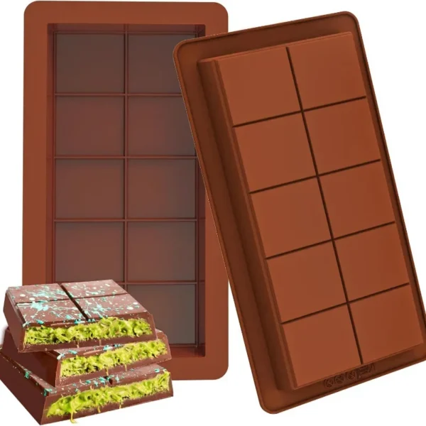 Chocolate Bar Molds Silicone Bars Break Apart Wax Melt Mould Easy Release Rectangle Durable for Protein and Energy Handmade Gift - Image 7
