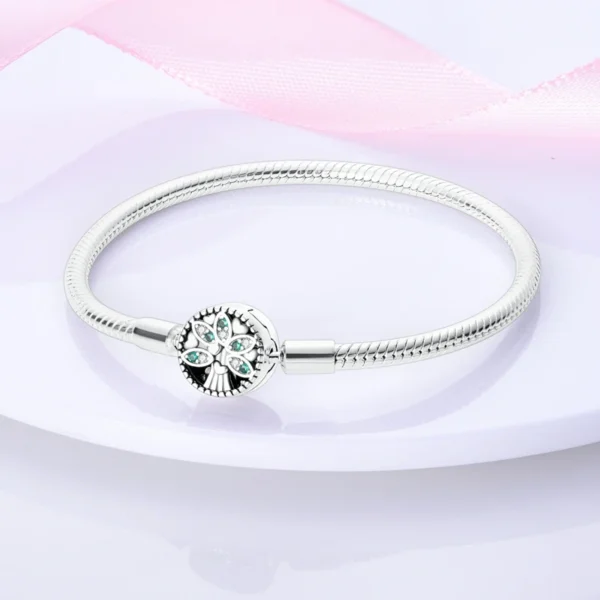 Pandora 100% S925 Sterling Silver Tree of Life Snake Bone Foundation Chain Bracelet For Silver Jewelry Women Bracelet Making - Image 2