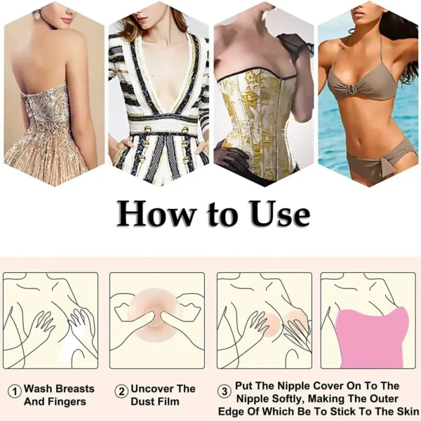 Silicone Nipple Cover for Women Bra Sticker Breast Petal Strapless Bra Invisible Boob Pads Chest Pasties Intimates - Image 25