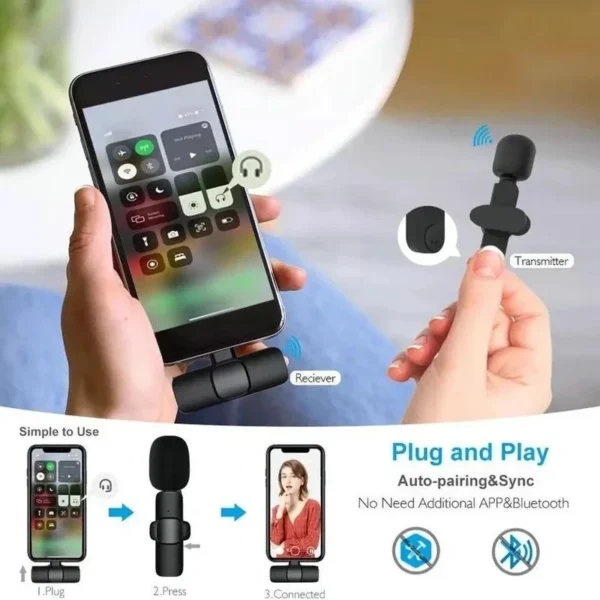 Xiaomi Mijia Wireless Lavalier Microphone with Charging Box Audio Video Noise Cancel Record Plug-and-Play Mic for IOS Android - Image 27