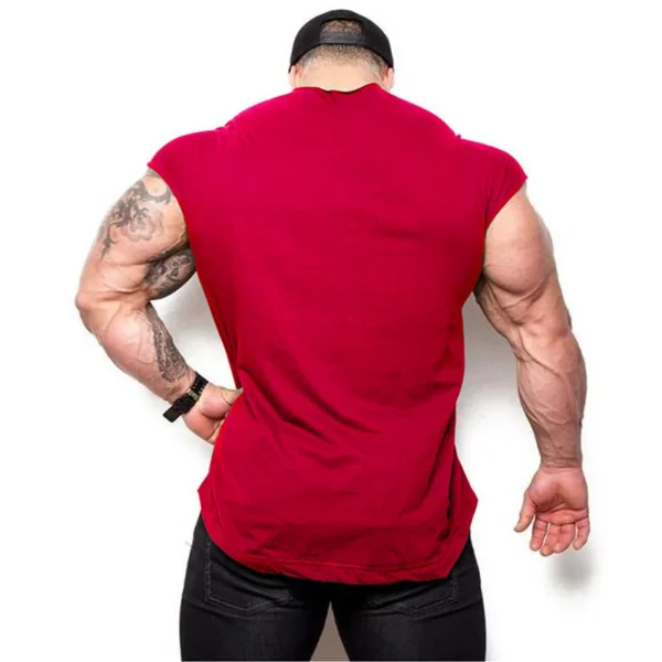 Tank Tops Men Sports Sleeveless shirt Muscle guys Vest Fitness Drop Armhole Solid Tops Tees Cotton Gym Singlets - Image 33