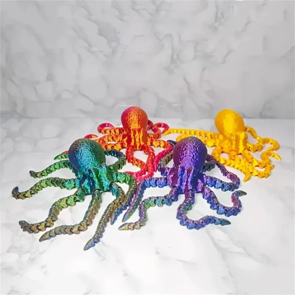 27CM 3D Printed Octopus Figurine with Flexible Joints For Home Office Desk Decor, Ocean Animal Table Ornament Ideal Gift Toy - Image 13
