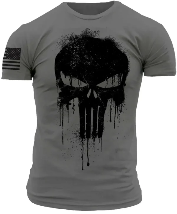 Summer Vintage Men's T Shirt Militar Skull Print Tees Casual Short Sleeve Pullover Oversized Man Clothing Outdoor O Neck T-Shirt - Image 15