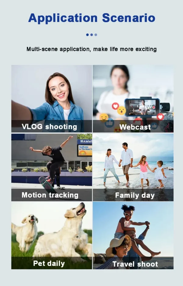 QAML The Newest F12 APP function 3-Axis Handheld Gimbal Optional AI Face Smart Tracking Smartphone Stabilizer with fill light - Image 28