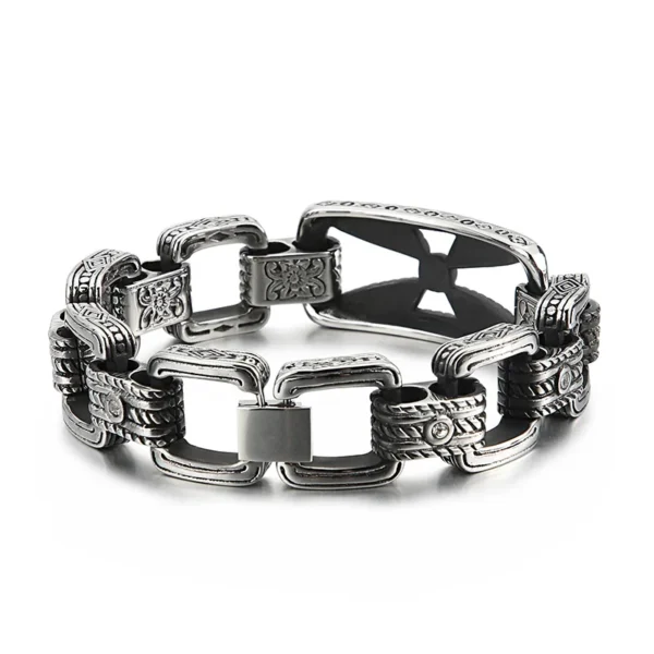 Fongten Vintage Pattern Hollow Design Stainless Steel Bracelet For Men Quality Romanticism Lightness Fashion Jewelry Gifts - Image 11