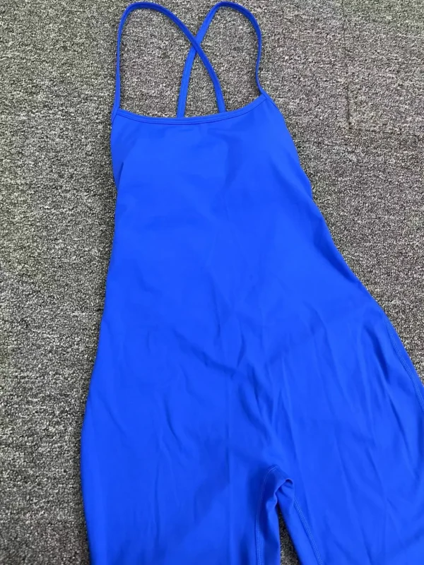 Wholesale Fitness Overalls Flared Sports Jumpsuit Women Sportswear 2024 Tracksuit Sport Outfit for Woman Gym Set Blue Red 44081 - Image 14