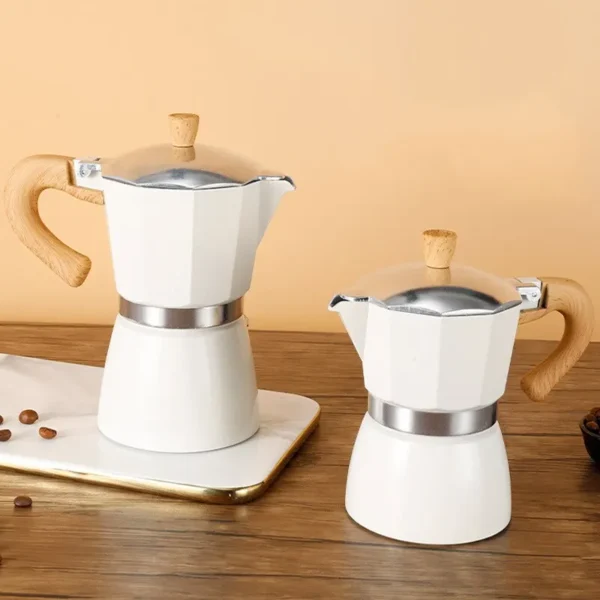 150ml 300ml Vintage Wooden Handle Espresso Maker Moka Pot Classic Italian Cafe Tools Kitchen Cafe Accessories - Image 2