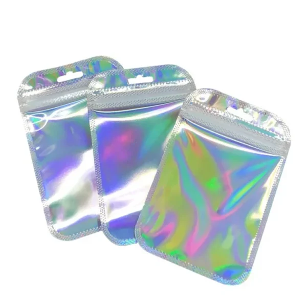 50pcs 100pcs Pink Laser Ziplock Bags Reusable Plastic Transparent Bags for Jewelry Packaging Cosmetic Retail Display Bags - Image 7