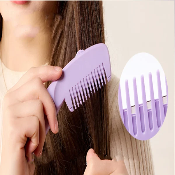 1 Piece Set of Three-Speed Adjustable Two-In-One Hairdressing Comb with Blade for Home Self-Service Hair Sliding Bangs Comb - Image 15