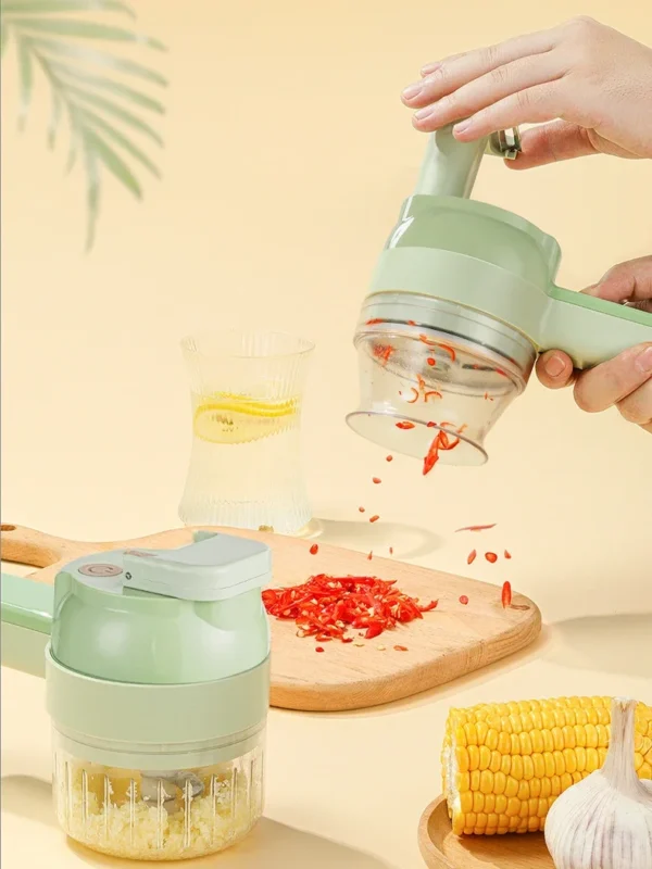 5 - in - 1 Rechargeable Wireless Electric Vegetable Cutter Set - Ideal for Pepper, Garlic & Meat! - Image 11