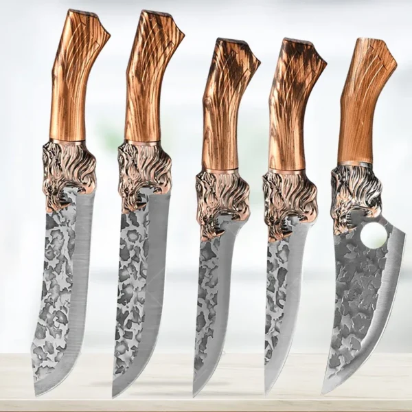 WXCOO Forged Kitchen Chef Knife Set Stainless Steel Meat Fish Fruit Vegetables Slicing Knife Butcher Boning Cleaver Knives - Image 7