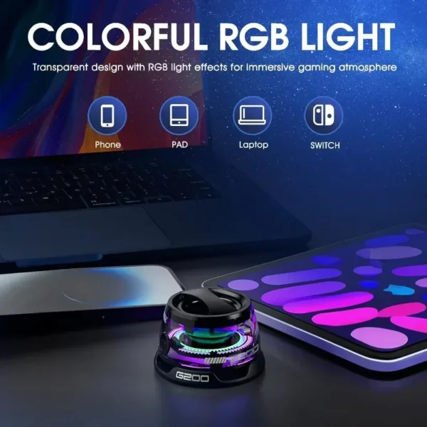 Portable Bluetooth Speaker G200 RGB Lighting Speaker BT5.3 Mini Sound Box 7 Hours Playback Magnetic Phone Holder - Image 6