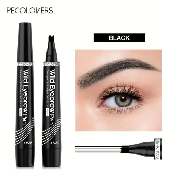 6 Colors 1pc Eyebrow Pen Waterproof 4 Split Tip Eyebrows Pen Eyebrow Tattoo Pen Waterproof Liquid Black Eyebrow Makeup Pencil - Image 10