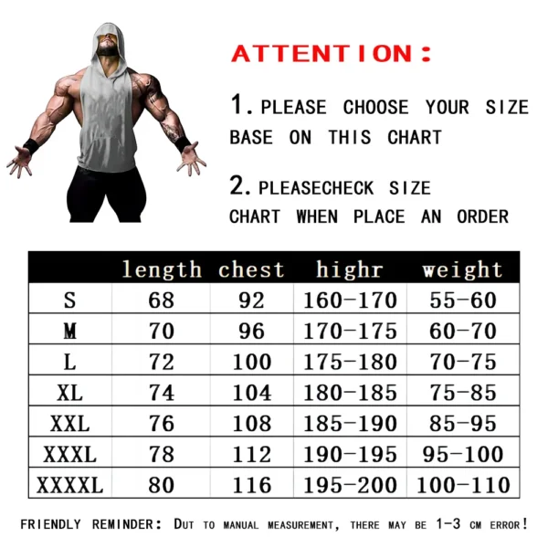 Summer Adult Clothing Men's Sports Fitness Hooded Vest T-shirt Tops Men's casual Breathable Summer Gym men's clothing tops - Image 6