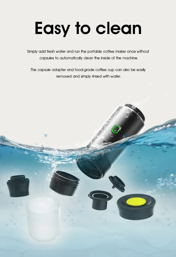 Wireless Electric Portable Espresso Coffee Machine for Car & Home Camping Coffee Maker 3-in-1 Capsule Powder Travel Coffee Maker - Image 22