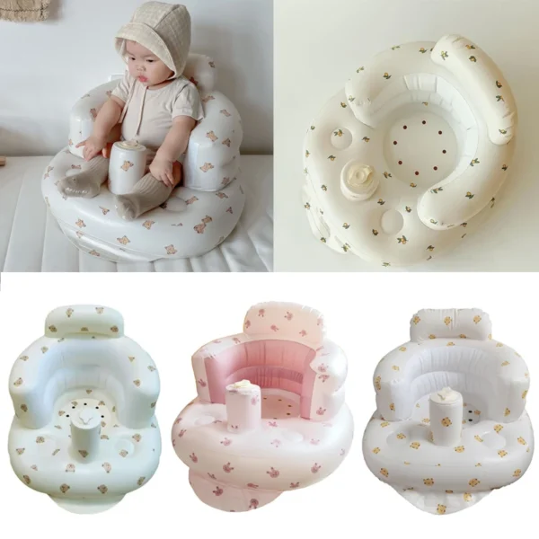Baby Sofa Infant PVC Seat Child Learning Dinner Chair Portable Bath Stool Beach Armchair For Kids - Image 17