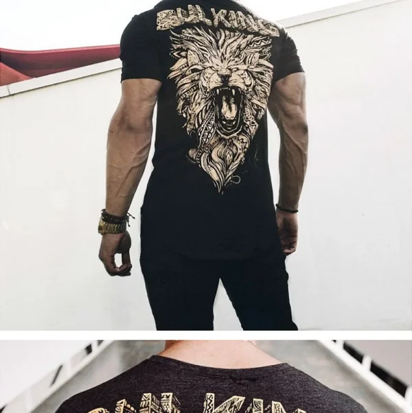 Men's Fashion Print Sports Casual Short Sleeve T-shirt Man Gym Running Training Elastic Bodybuilding Tops Workout Tights - Image 18