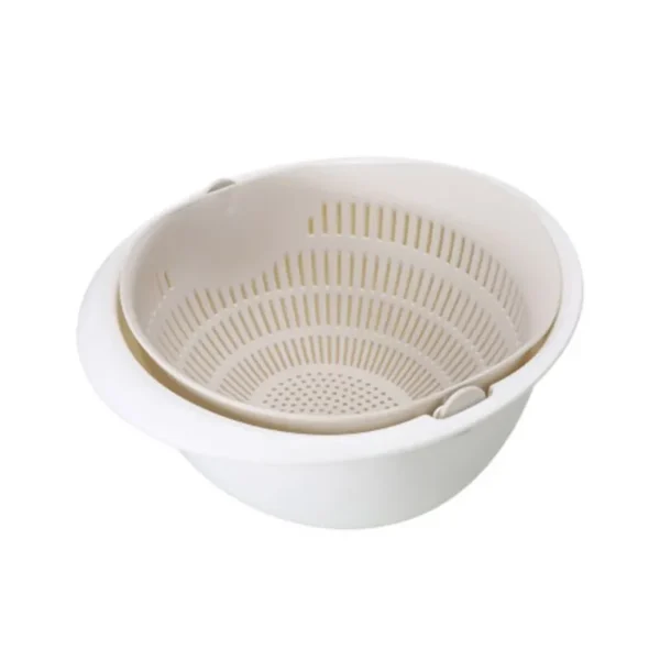 Kitchen Fruit Tray Removable Double Layer Fruit And Vegetable Basin Draining Basket Creative Household Rotating Washing Basket - Image 8