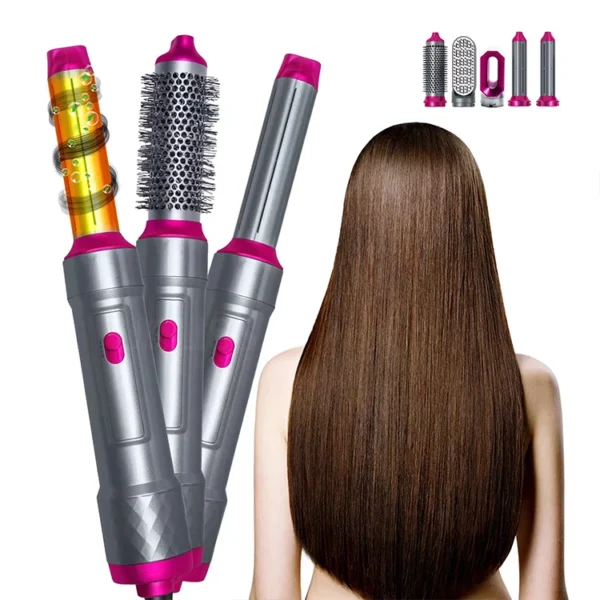 Hair Dryer 5-In-1 Electric Hair Comb Negative Ion Straight Curler Brush Blow Dryer Air Comb Removable Brush Kit Tool - Image 27