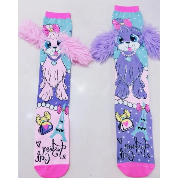 Fashionable Knee Length Kids Stockings For Girls Children Cartoon High Elasticity Long Socks